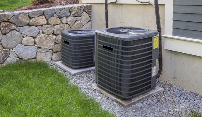 installed air condition system outside of the home