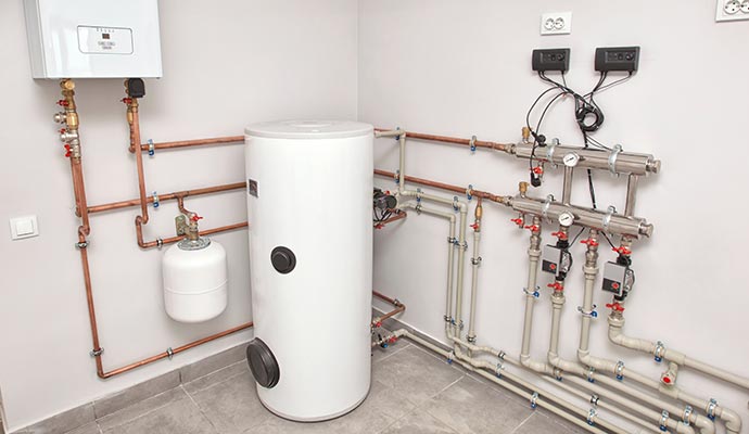 an installed boiler