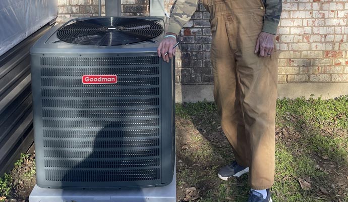 Installed goodman heat pump system