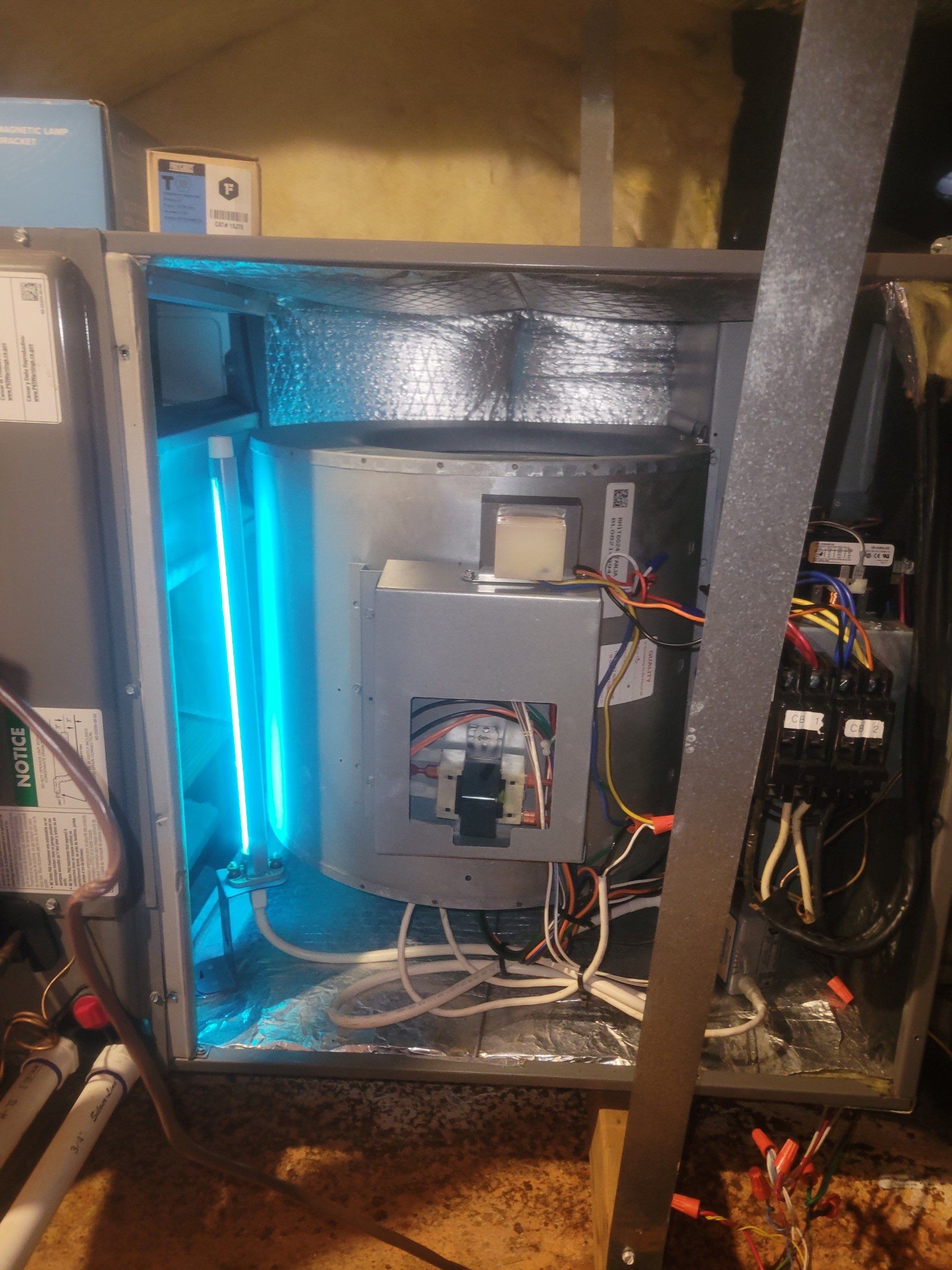 Uv light and blower inspection.